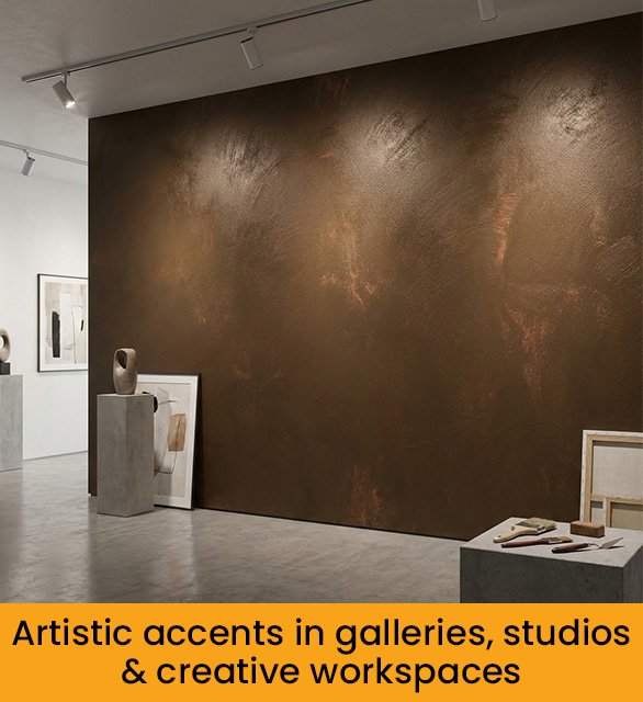 Artistic accents in galleries, studios & creative workspaces