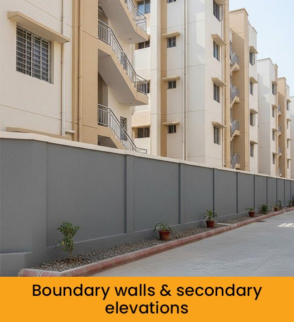 Boundary walls & secondary elevations