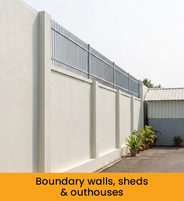 Boundary walls, sheds & outhouses