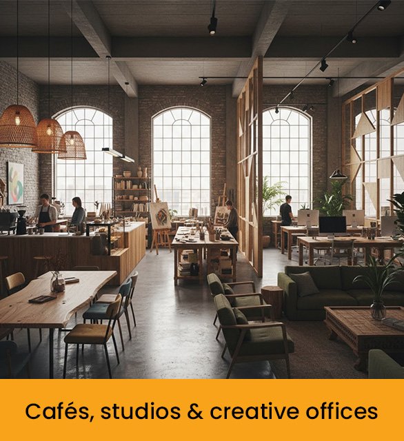 Cafés, studios & creative offices