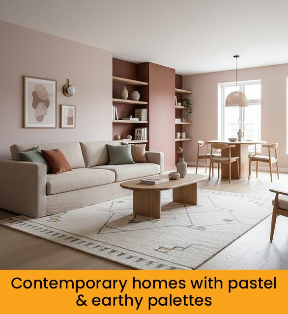 Contemporary homes with pastel & earthy palettes