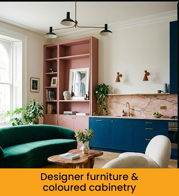 Designer furniture & coloured cabinetry