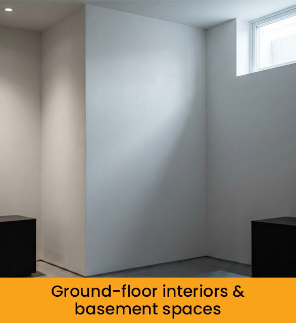 Ground-floor interiors & basement spaces