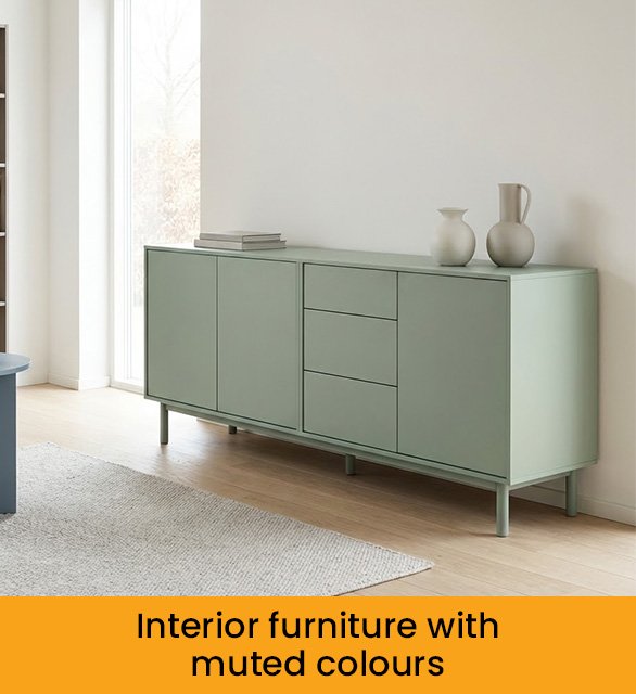 Interior furniture with muted colours