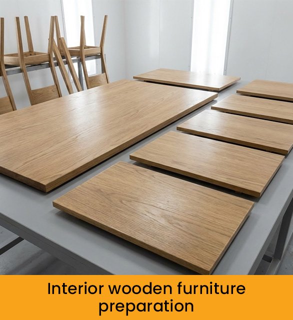 Interior wooden furniture preparation