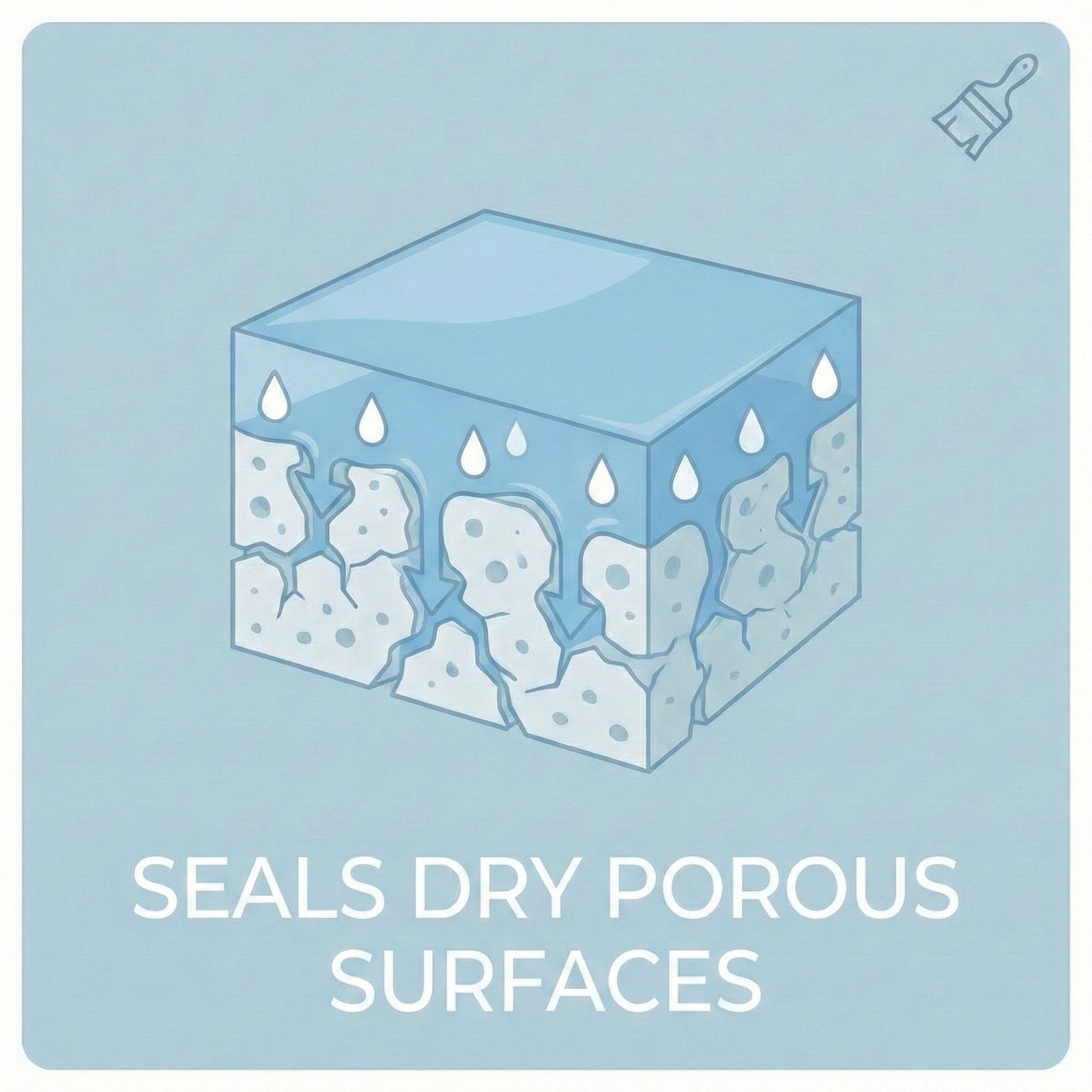 Seals Dry Porous Surfaces