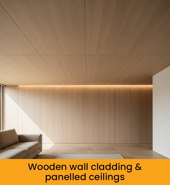 Wooden wall cladding & panelled ceilings