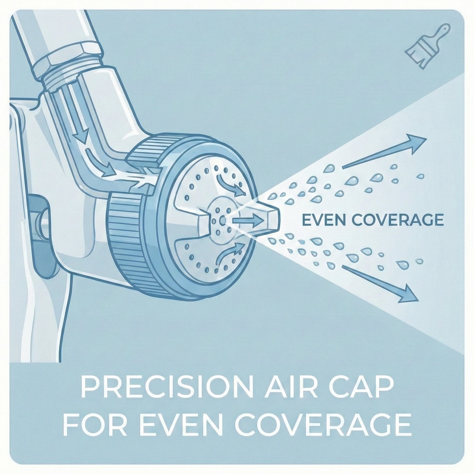 precision air cap for even coverage