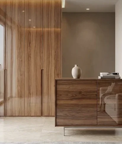 Natural wood interior finish